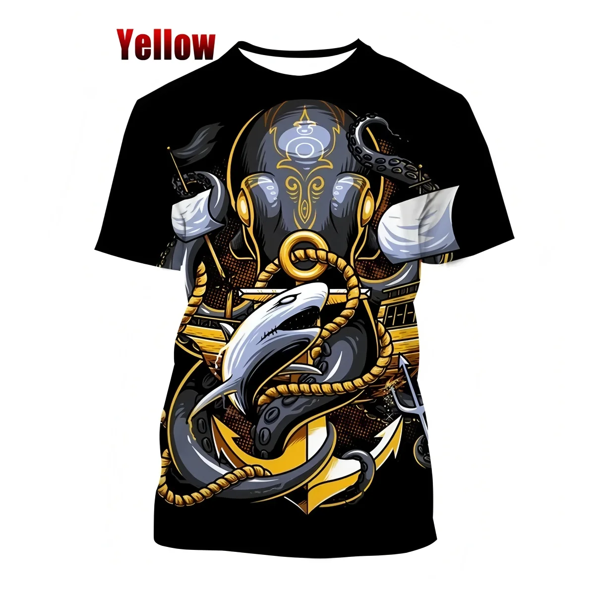 

mens summer clothing with 3D printed anchor graphic t shirts round neck short sleeved tees new in tops funny T-shirts for men