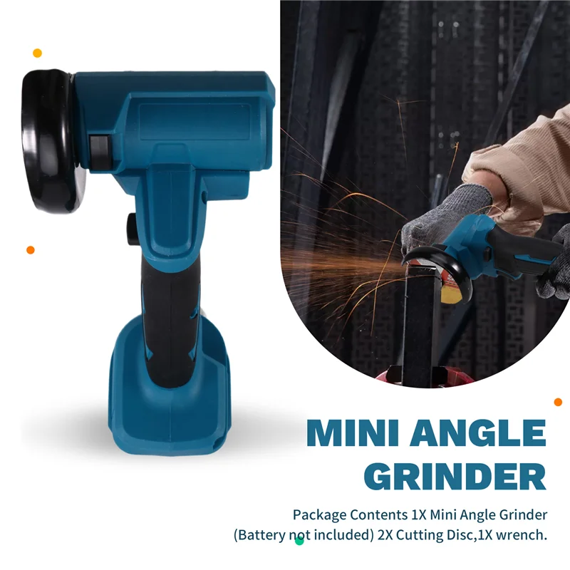 AT19-Cordless 3-Inch Mini Angle Grinder And Polishing Machine, Comes With 2 Cutting Discs, For  18V Battery