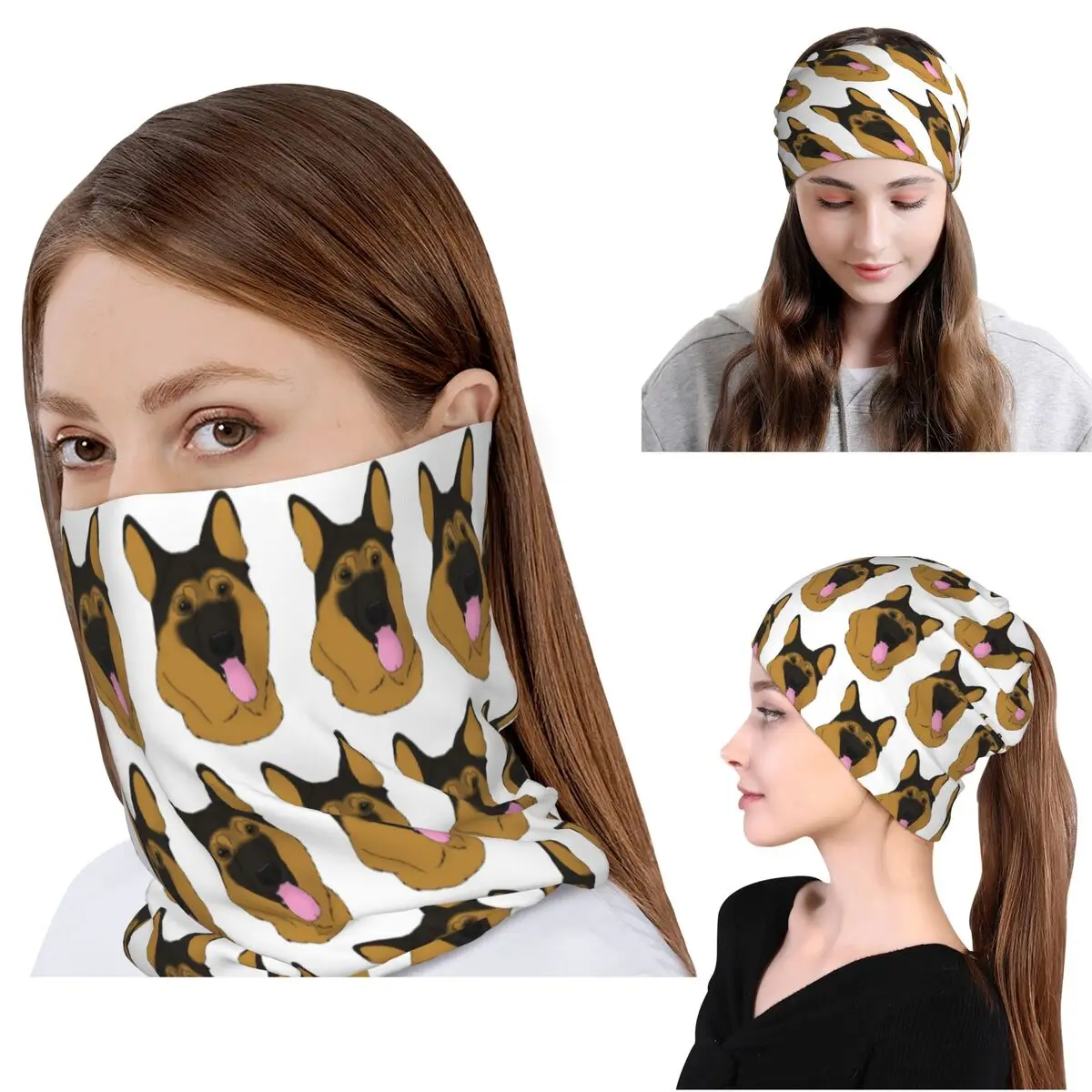 

German Shepherd Dog Black And Tan Bandana Neck Cover Mask Scarf Multifunction Face Mask Beanies Hat for Men Women Adult Washable