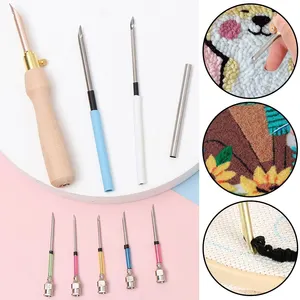 LMDZ-Punch Needle Embroidery Kits, Wooden Wire Embroidered Pen, Crochet Knitting, DIY CRAFT, Tool Sewing, 11pcs 6 Main Sales Croche Kit - №1