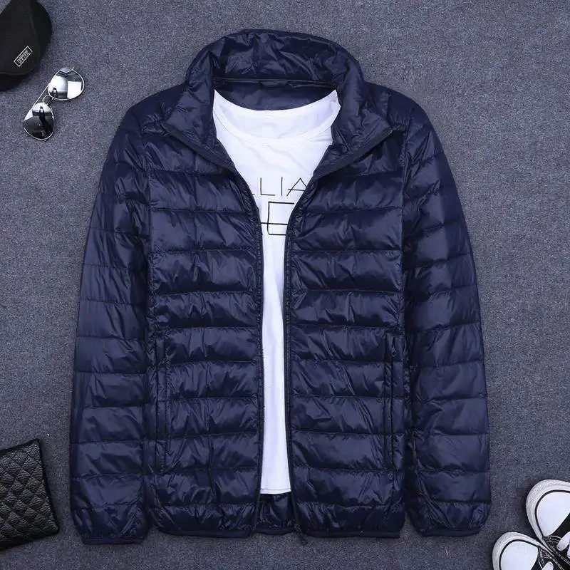 

Ultra-Lightweight Cotton Jaet Men's ort Sle Winter Coat Trendy All-Match Hooded Slim Fit Long Length Spring Youth