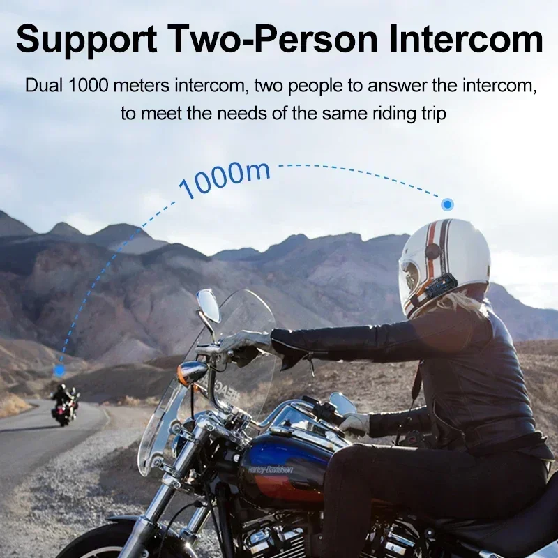 Intercomunicador Bluetooth para casco de motocicleta, auriculares inalámbricos impermeables, interfono para Moto