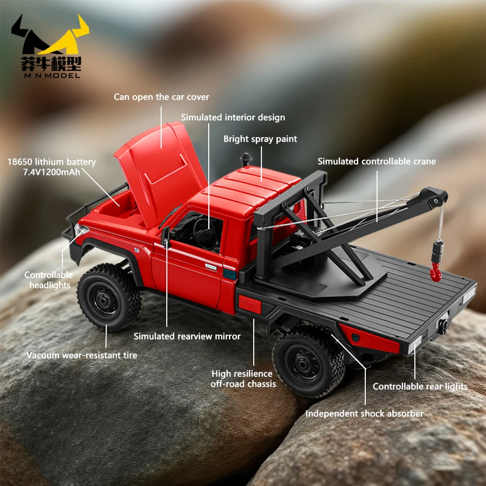 Mn modelo 1/12 4x4 rc wading veículo de engenharia mergulho fora de estrada carro escalada caminhão captador rock crawler coleção brinquedo para adulto