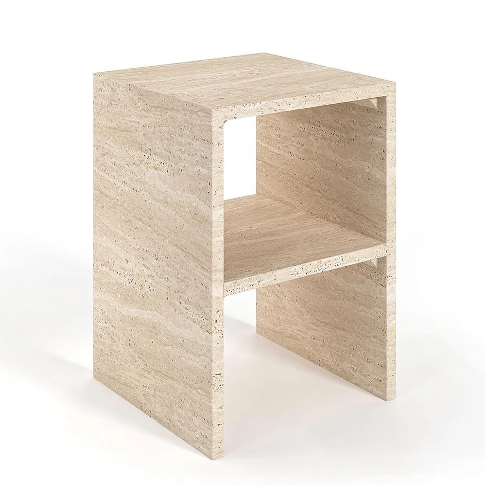 

&d Made in China Retro Style Bedside Table Double Layered Small Square Table Minimalist Bedroom Side Table