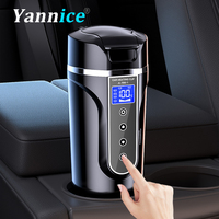 450ml Car Travel Electric Kettle 12V/24V Multi-Temp Adjustment Thermos Cup Large Display Car Heating Cup for Brewing Coffee Tea