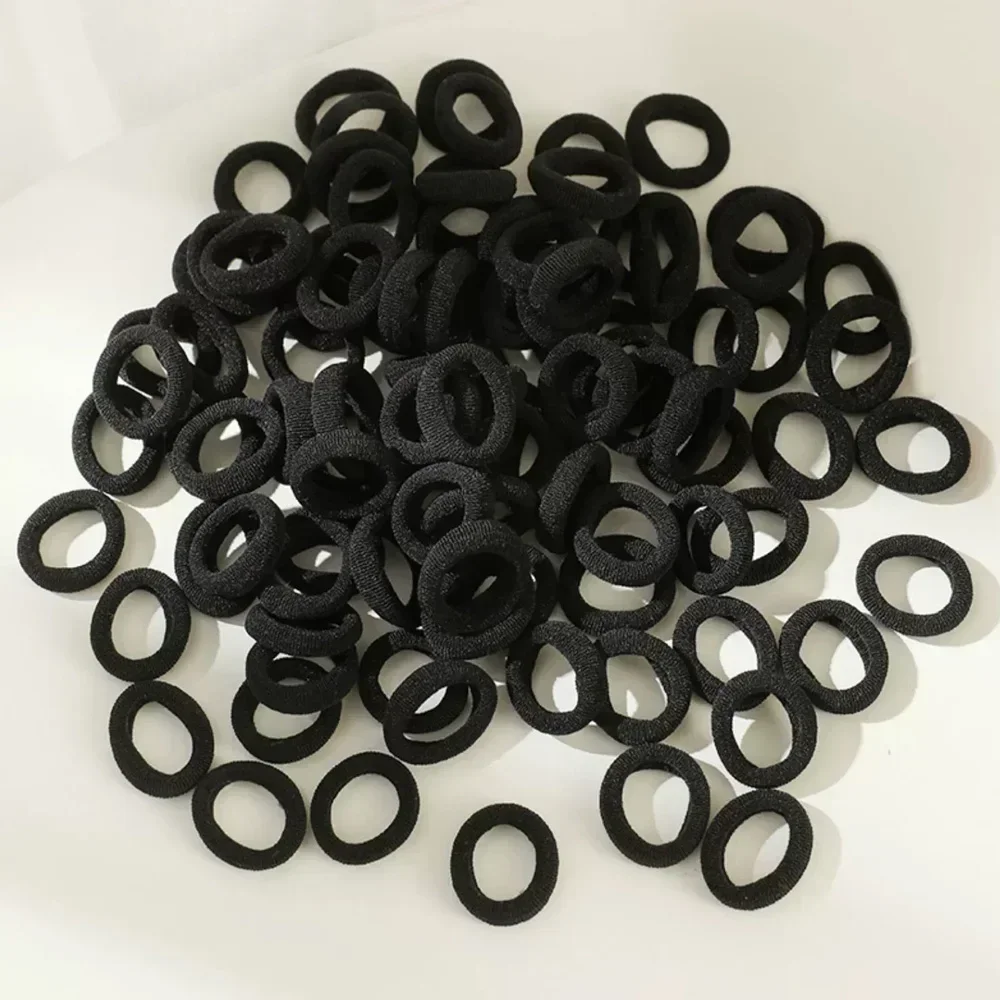 Black Basic Hair Bands Women Girls High Elastic 2-5cm Simple Solid Rubber Headband Hair Ropes Ties Ponytail Holder Accessories