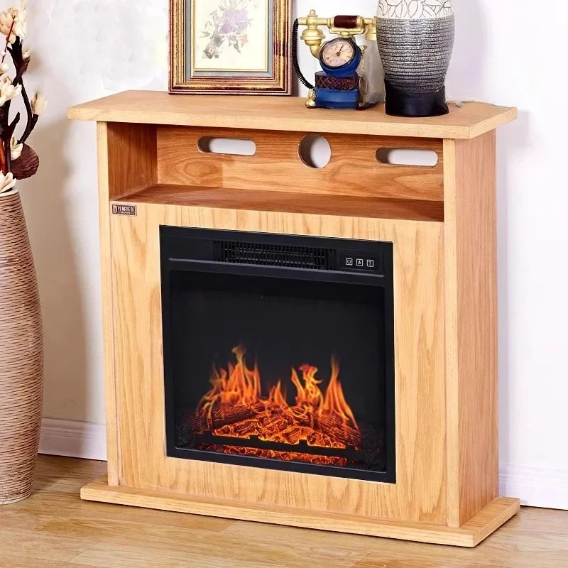 

S American fireplace light luxury solid wood fireplace decorative cabinet electronic fireplace simulation flame heater household
