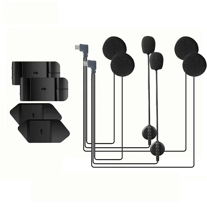 

Original Type-C Jack Motorcycle Helmet Headset Earphone with Speaker Microphone Optional Clip & Base For EJEAS V6 Pro+ V4 Plus