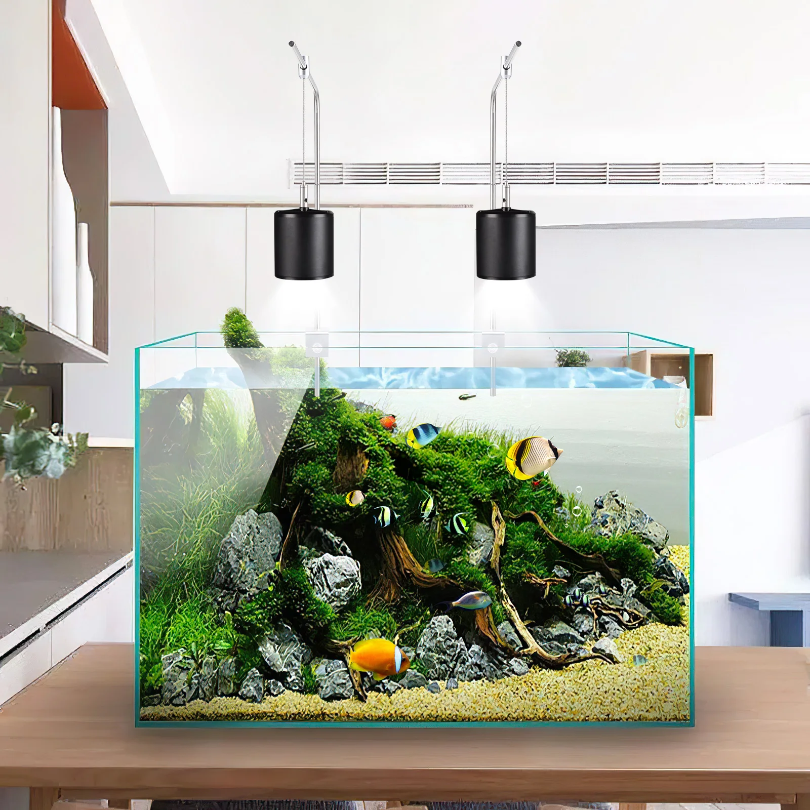 

1set Aquarium Light Rack Fish Tank Adjustable Height Durable Aluminum Stand Mount Bracket Lighting Holder Accessory