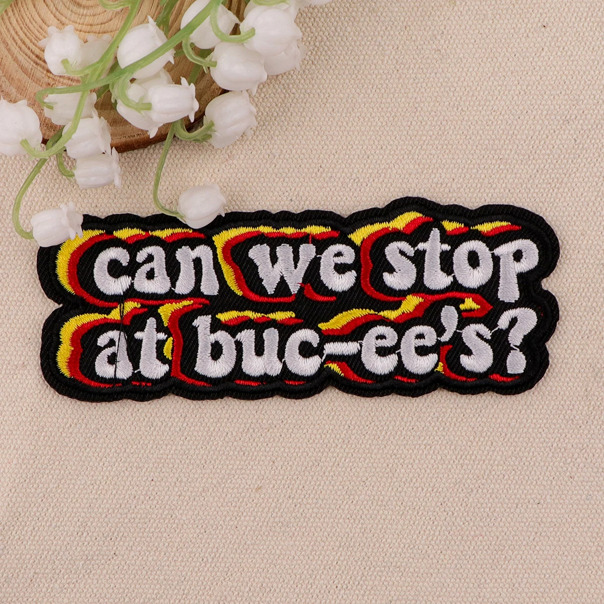 Funny Text Quotes Patch Embroidery Black Simple Embroidered Logo Garment Accessories Sticker Patches Clothing Gifts for Friends