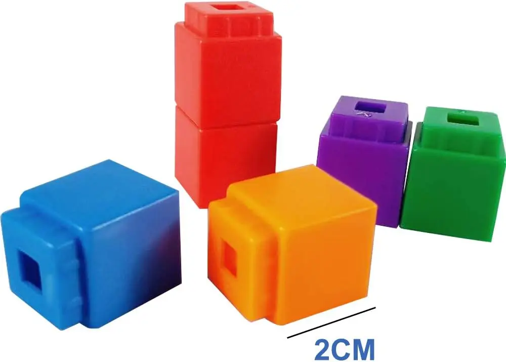 Cubi di conteggio dei manipolatori matematici, blocchi numerici educativi, attività di apprendimento della scuola materna Cubi matematici, set di 100 blocchi numerici