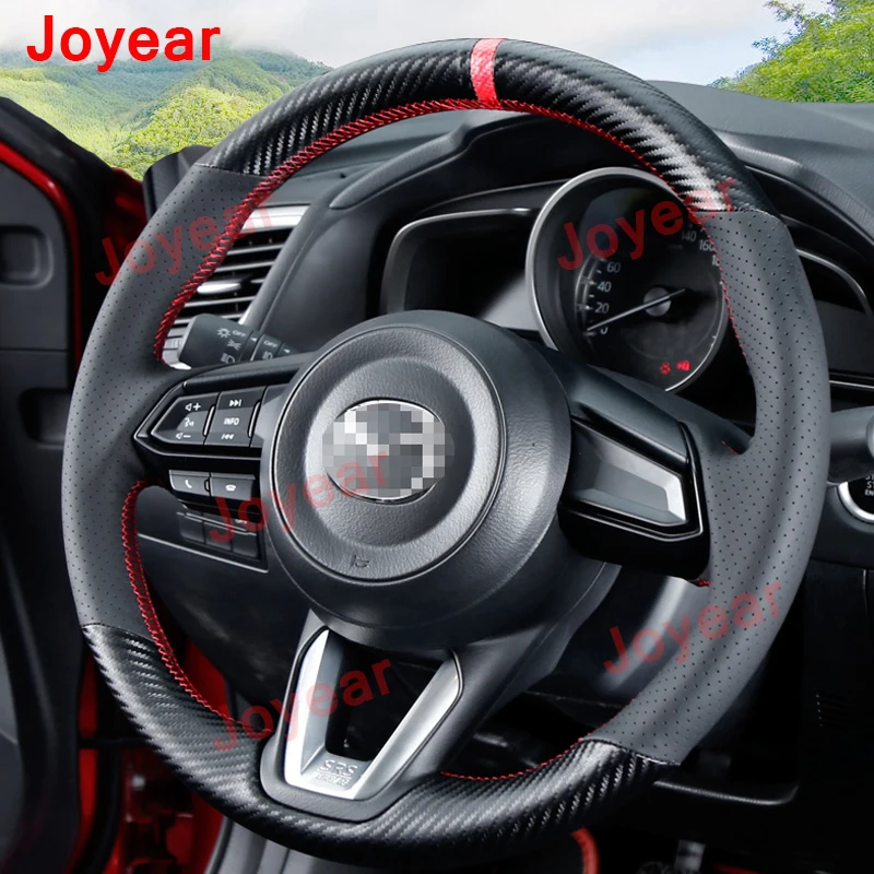 

Для Mazda CX5 CX-5 2018-2022 верхний слой кожаный автомобильный защитный чехол на руль Противоскользящий Стайлинг автомобильные аксессуары для интерьера