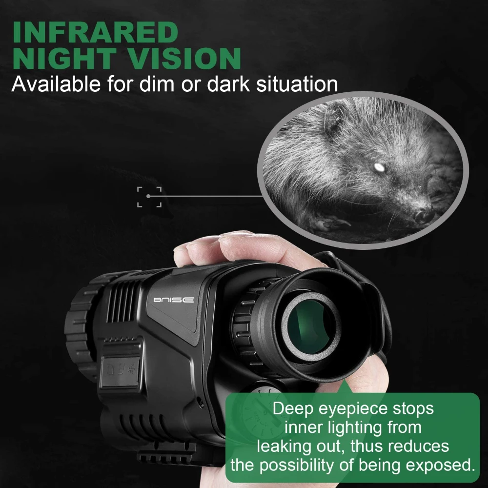 Outdoor 30MP 4K /30FPS Hunting Night Vision Google Monocular Infrared Digital 5x40 300M Range Wildlife Monocular Night Vision