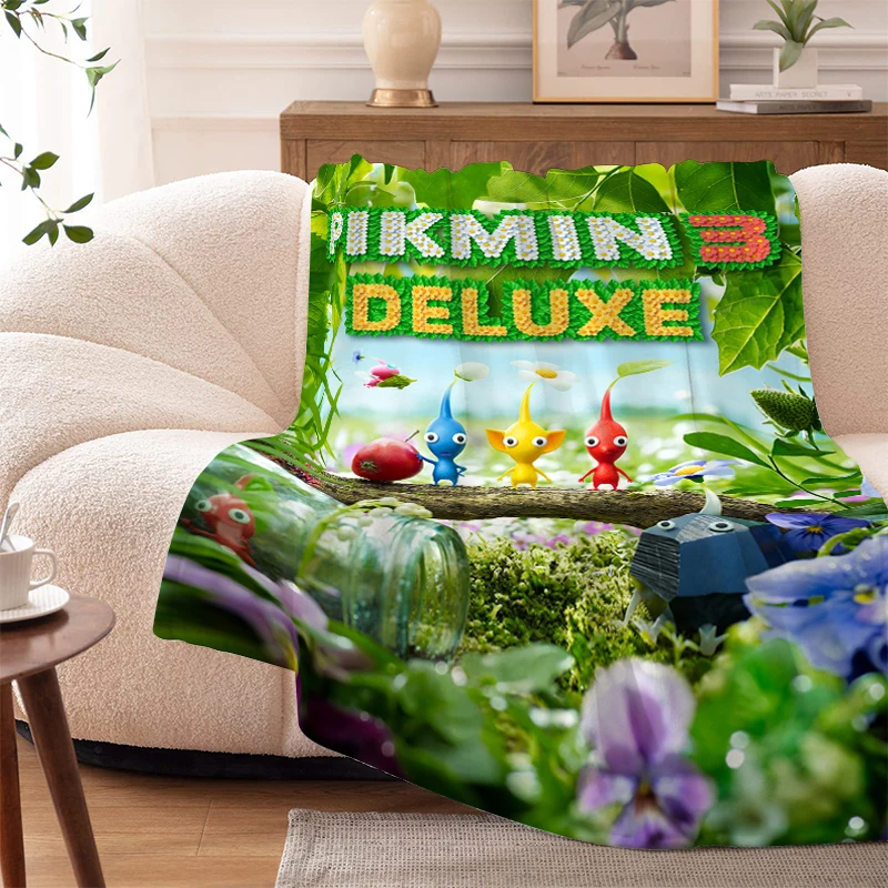 Custom Blanket Sofa Flannel Winter Warm P-Pikmin Microfiber Bedding King Size Knee Bed Fleece Nap Cute Fluffy Soft Blankets