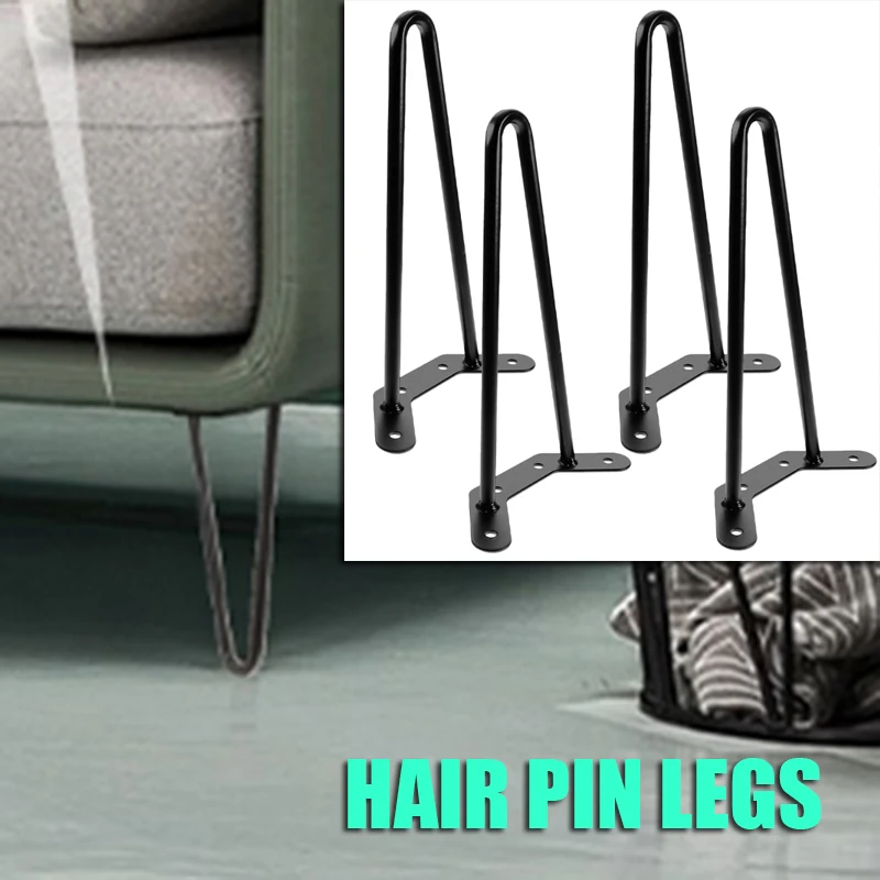 

Hairpin Table Legs Simple Counter Height Foldable Feet Black Iron Adjustable Furniture Metal Feet Counter Height for Support