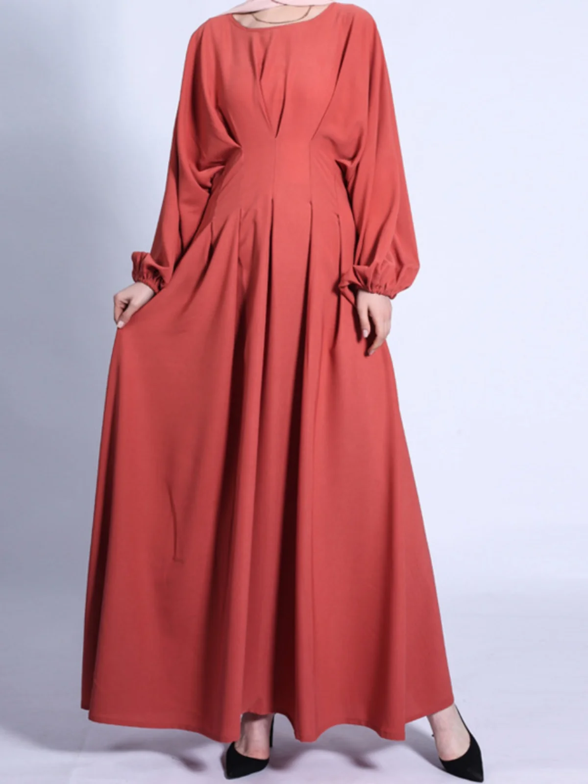 Abito arabo ingombrante in vita delle nuove donne estive Dr Color Svel sciolto musulmano lungo Dr etnico Sle vita alta lungo...