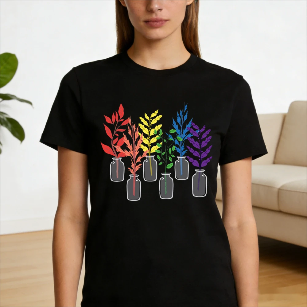

Plant LGBTQ Pride Gender Neutral Shirt Cute Pride T-Shirt LGBTQ Ally Subtle Pride TShirt Modern and Trendy Women Men Cotton Tops