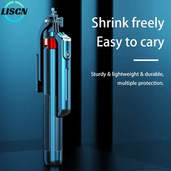 LISCN 1.8m Foldable Selfie Stick 360°Rotation  Flexible Smartphone Selfie Stick with Wireless Remote Control for Outdoor Travel