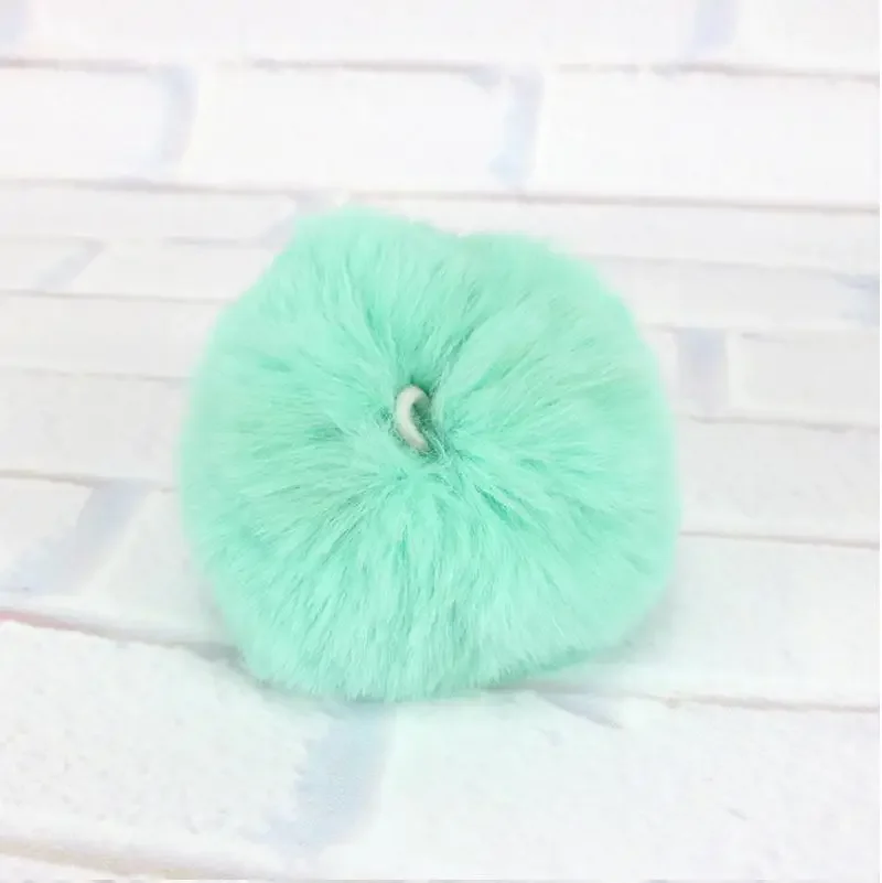 Real Rex Rabbit Fur Ball 6cm Pompom Car Pompon Rabbit Fur Ball For Keychain Fur DIY Bag Charms With Fluffy Bunny Ponpon