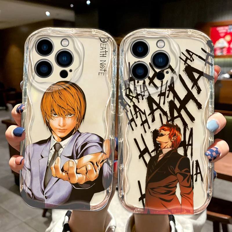 Death Note Yagami Light Cover For Apple iPhone 15 14 13 12 11 Pro X XR XS Max Plus 8 7 Plus SE Wave Oil Phone Case