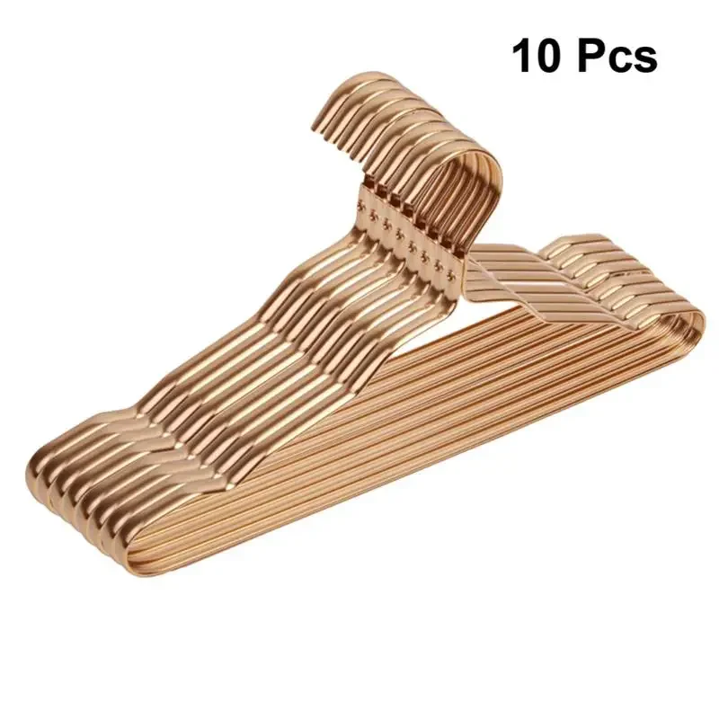 Alumínio Alloy Clothing Hanger, dourado, durável revestimento doméstico suprimentos, organizador para adultos e crianças, 5 pcs, 10pcs