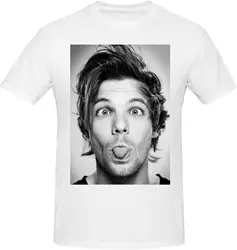 Louis Music Tomlinson t-Shirt manica corta camicia collo Casual Top Basic Crew Classic Fashion Black