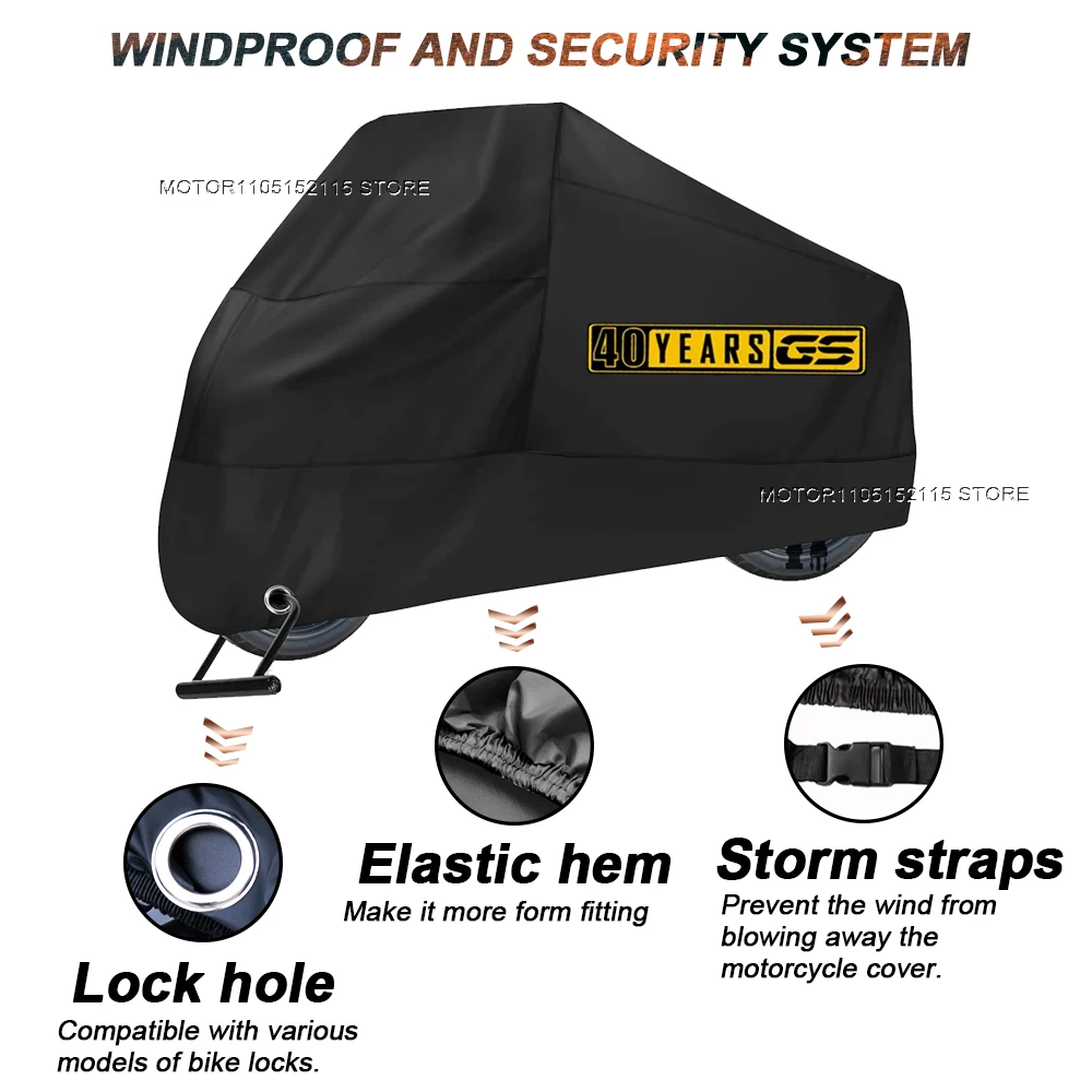 For BMW R1250GS 40 Years GS Motorcycle Cover UV Protective Dustproof Snowproof Outdoors Rain Motorcycle Waterproof Cover