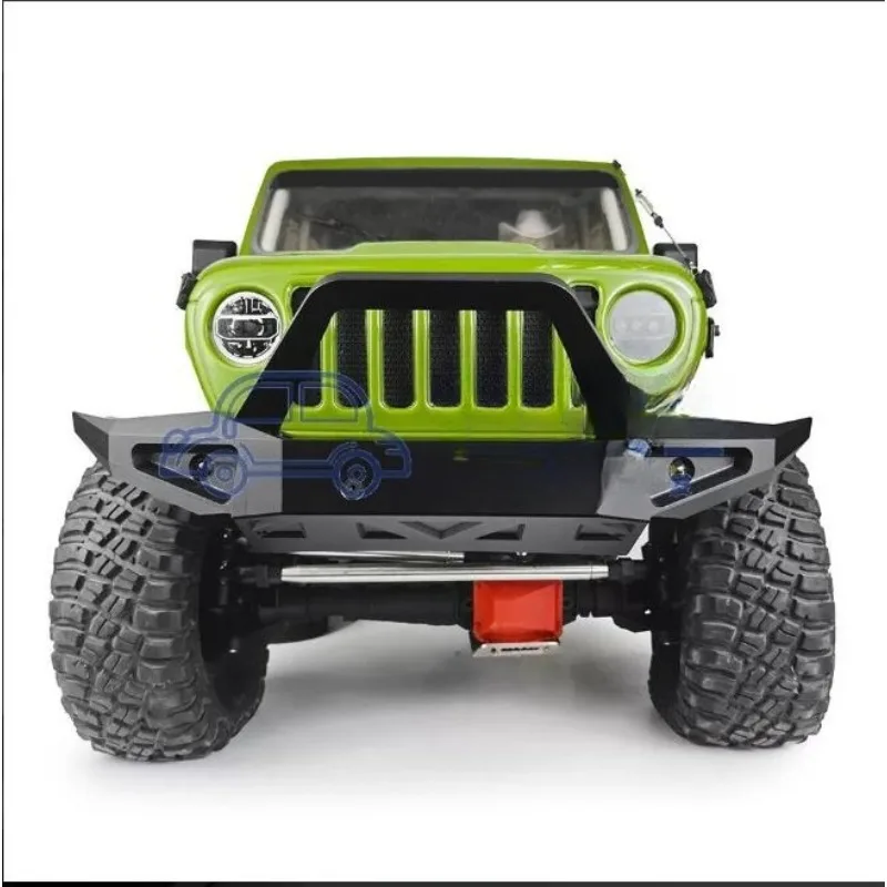 Fit SCX6 JLU Wrangler Metal Front Rear Crash Bumper With Lights For 1/6 RC Rock Crawler Cosmetic & Protection Parts/ FrontBumper