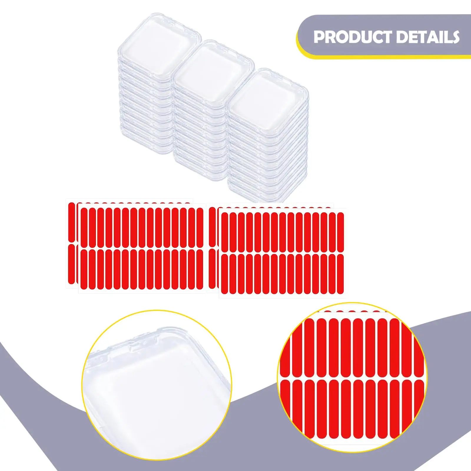 Nail Display Storage Container Acrylic Press on Nail Box Empty Organizer Transparent Case with Adhesive Tape for Nail Art Salon