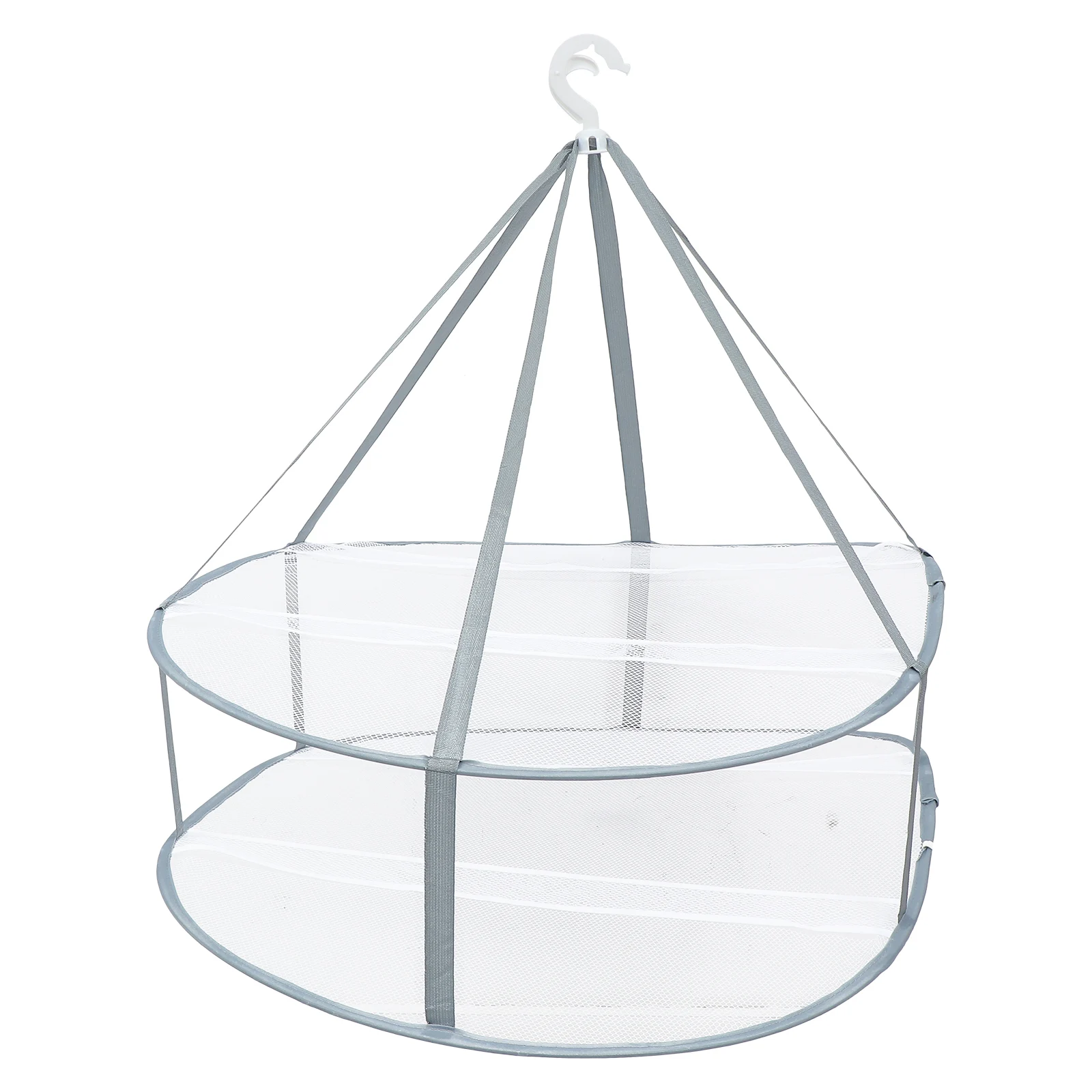 

Clothes Rack Drying Folding Racks Multi-clip Dishes White Fabric Dryer Net Foldable Hangers