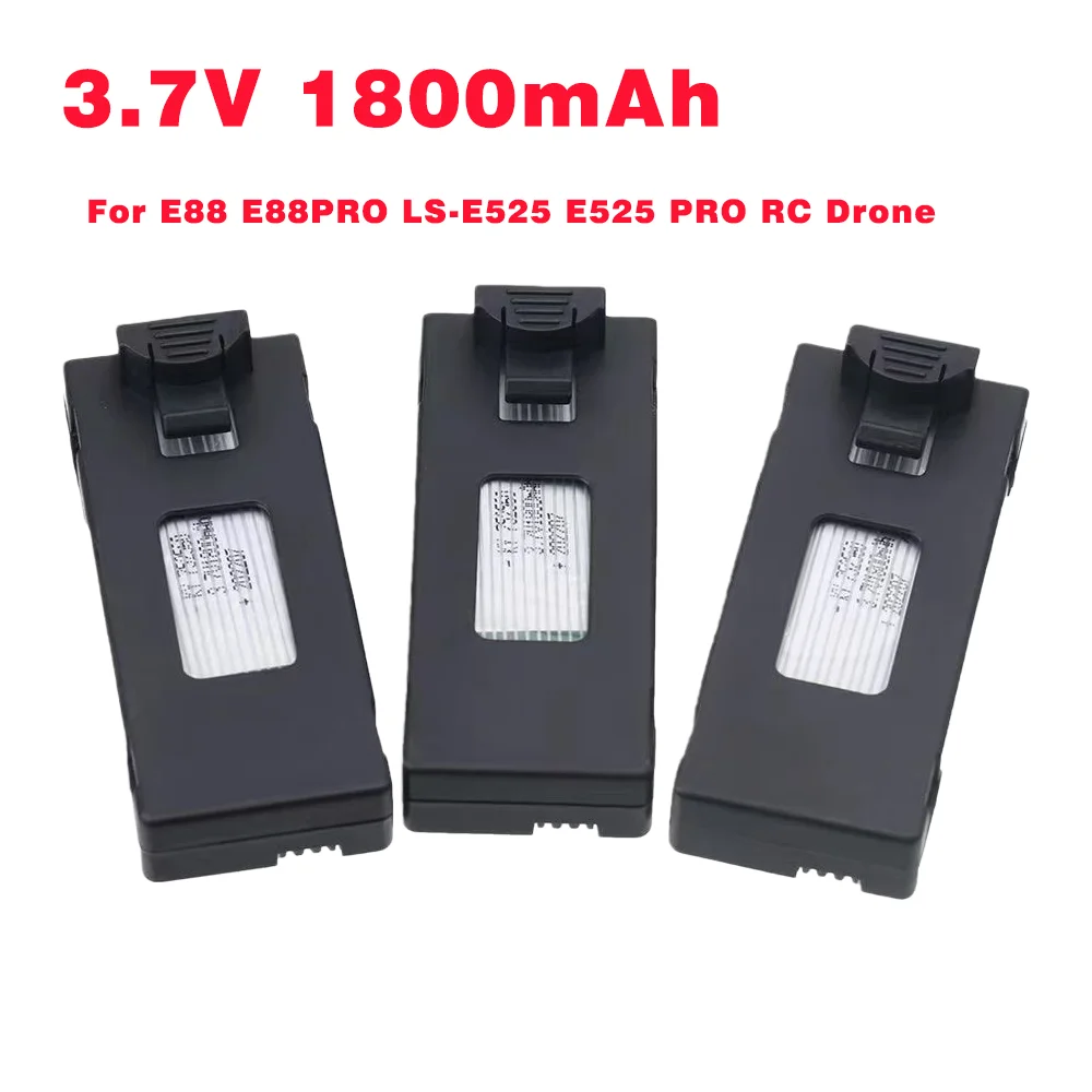 

3.7V 1800Mah RC Drone Battery Accessory For E88 E88PRO Ls-E525 E525 PRO Mini Uav Drone Battery Special Rc Part 1/2/3/4/5/6Pcs