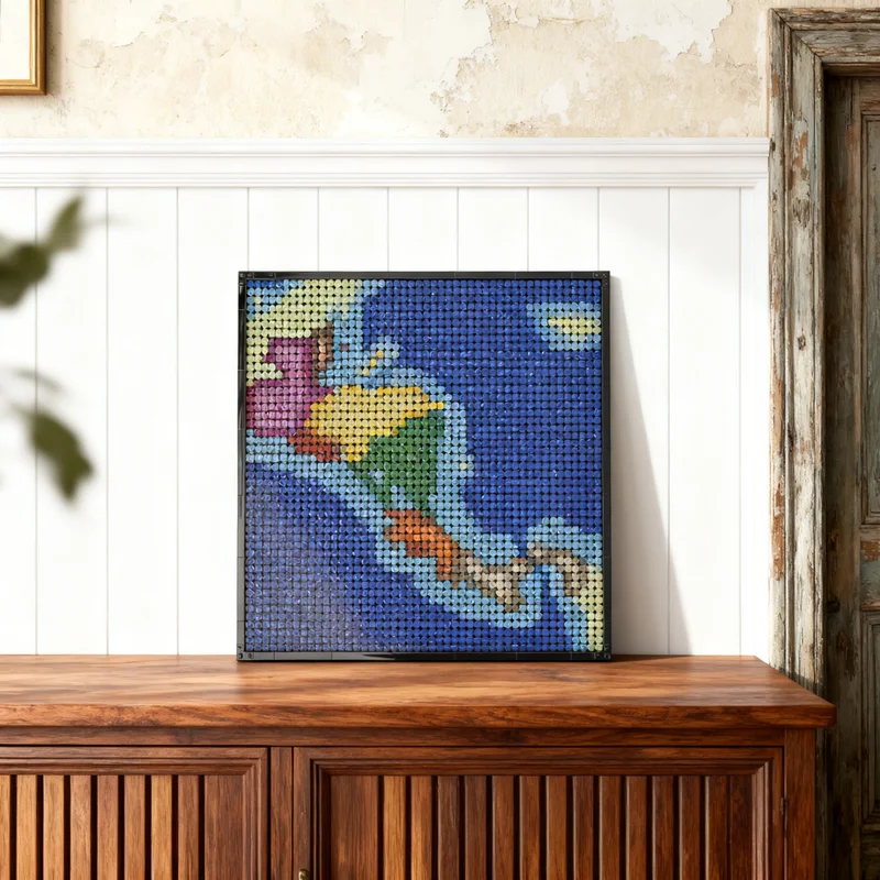 

2512pcs MOC Central America Map Art Model Building Blocks Creative Display Gift Collectible Decor Kids Premium Adult Desk Home