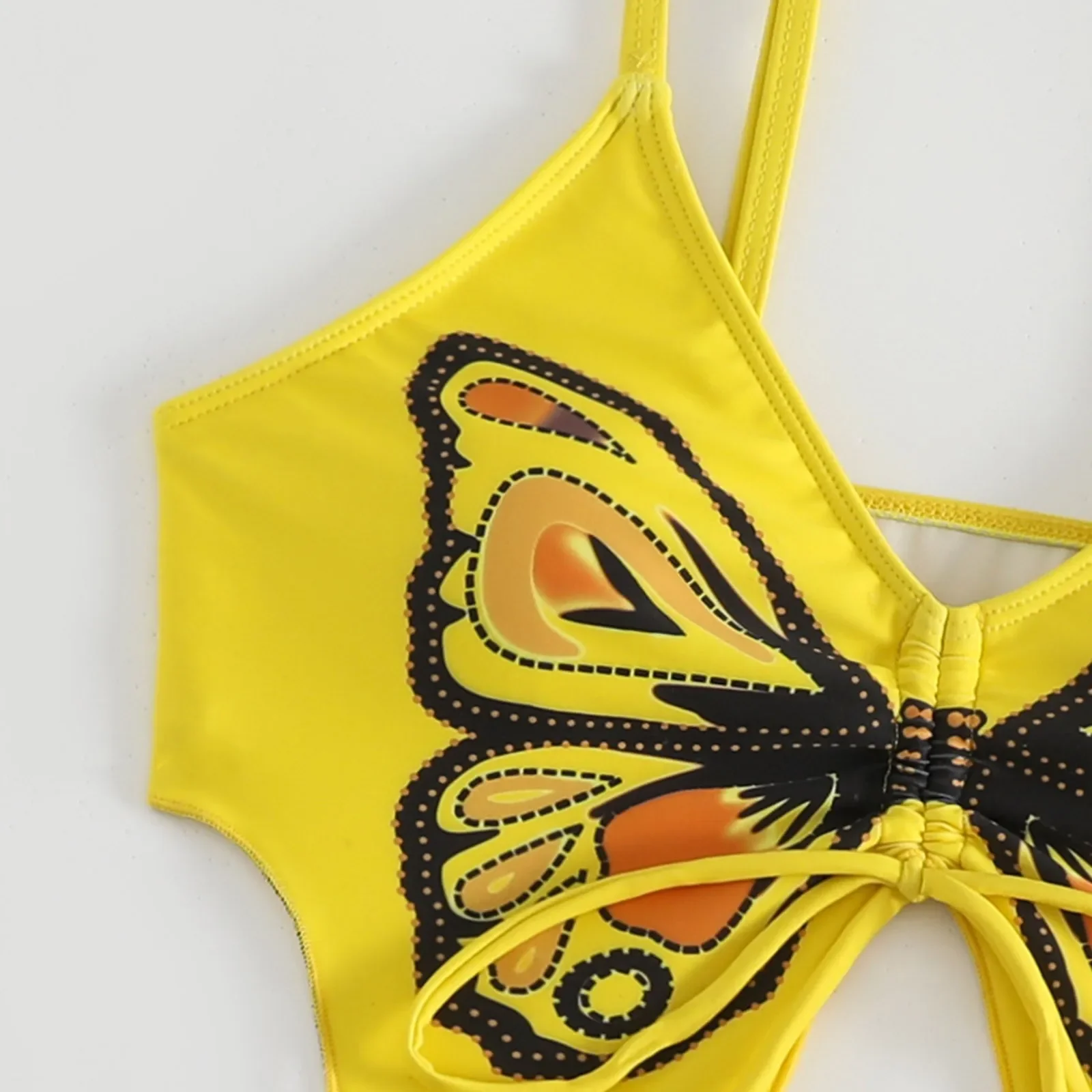 2024 sexy push up due pezzi beachwear farfalla stampata carino bikini diviso set costume da bagno a vita alta costume da bagno da bagno