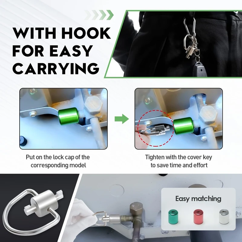 2-Pack HVAC Multi-Key Tool For HVAC 410A And R22 Refrigerant, For HVAC Installation And Removal, Refrigerator Lock Key