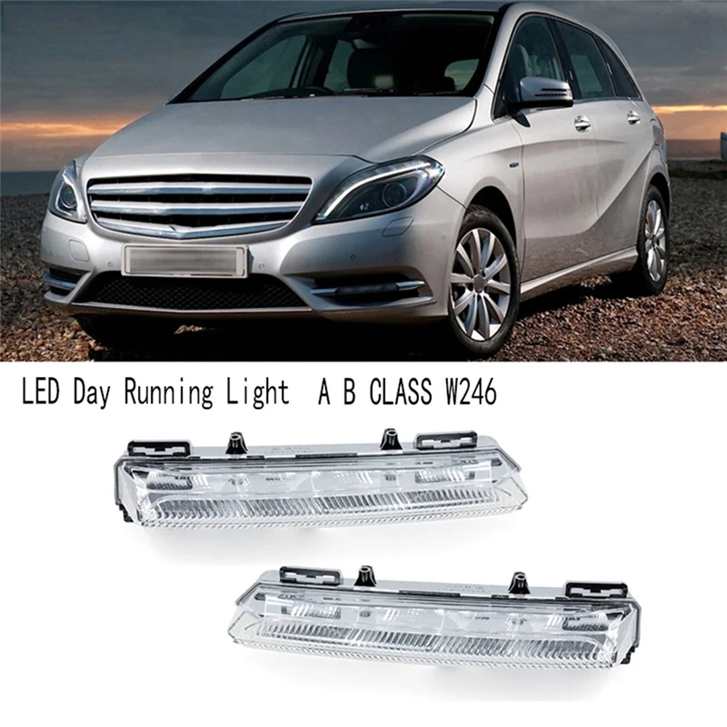 LED Day Running Light para carro, Faróis de nevoeiro dianteiros esquerdos, Montagem de luzes de advertência para Mercedes Benz A B CLASS W246 2049069100