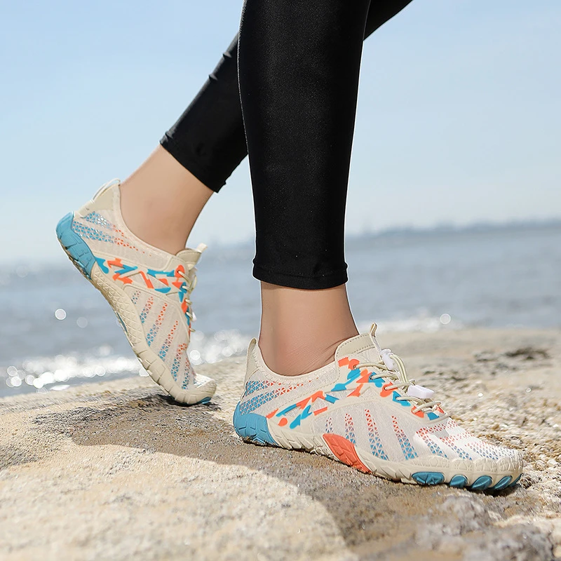

Men Women Water shoes Upstream Wading Swimming Barefoot Five Fingers Aqua Shoes Colorful Beach Seaside Light Unisex Sneakers New