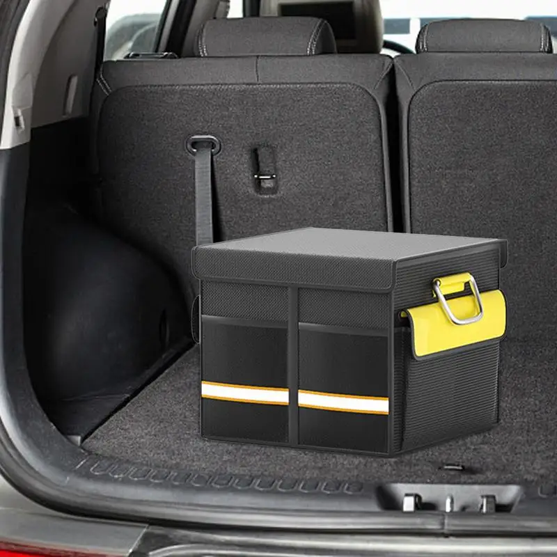 Trunk Storage Organizer For Car Auto Trunk Storage Large Capacity Car Organizer With Sturdy Handle Heavy Duty For SUV Car Home