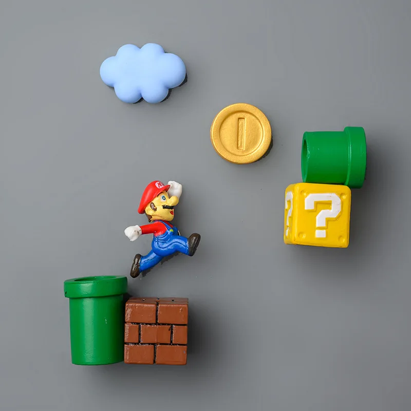 Super Mario Bros Fridge Magnets Anime Refrigerator Magnetic Sticker 3D Doll Magnet Sticker for Message Board Home Decoration