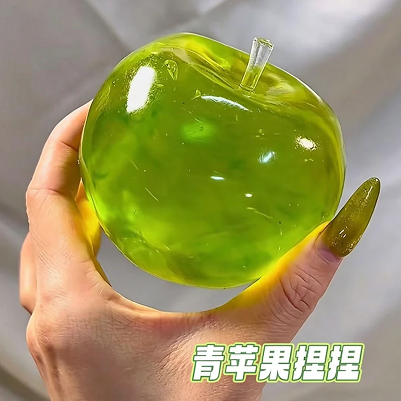 Grüner Apfel Squishy Spielzeug Maltose Stressball Anti-Stress Fidget Toy Langsam Zurückfederndes Quetschspielzeug Entspannungsspielzeug Geschenke