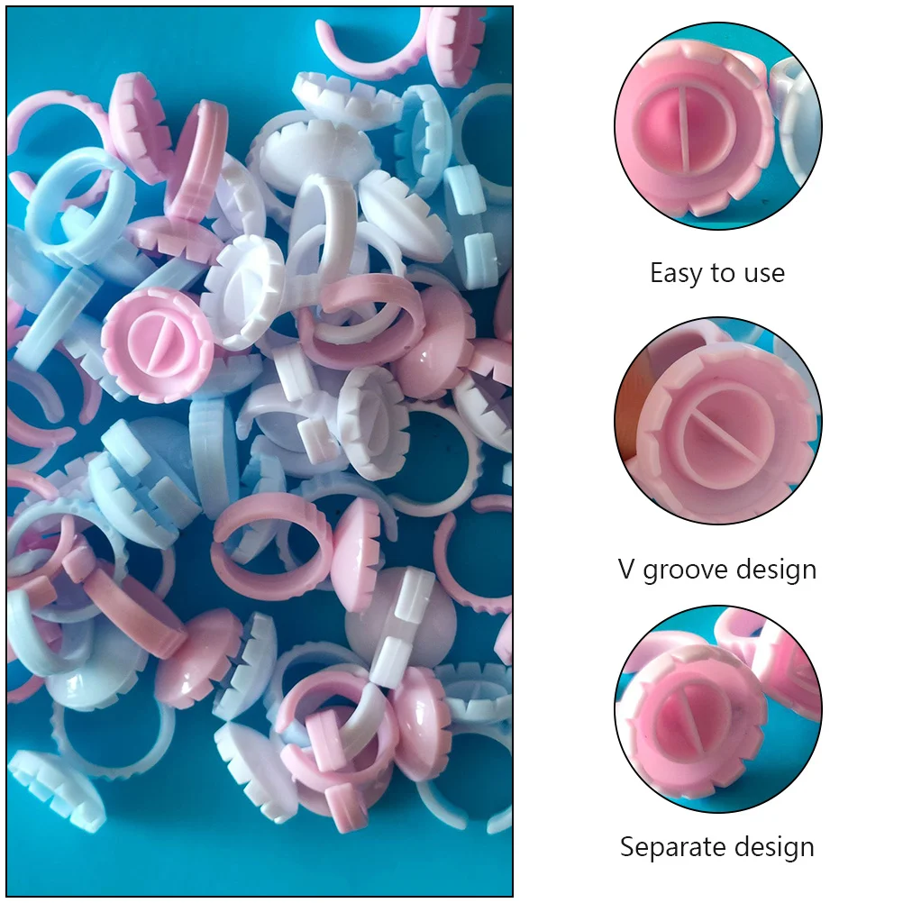 100pcs Eyelash Extension Cups Premium V-Groove Design For Glue Drying Delay Makeup Remover Ink Pigment Storage Beauty Salon Home