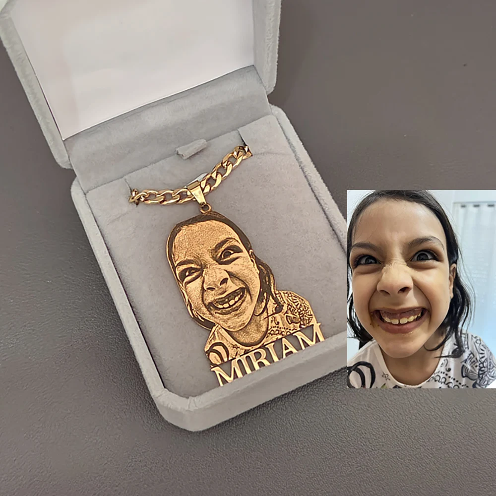

Подвеска с индивидуальными предметами, фото имени, текст, персонализированное ожерелье из нержавеющей стали на заказ, ювелирные изделия, лучший подарок для ребенка-партнера