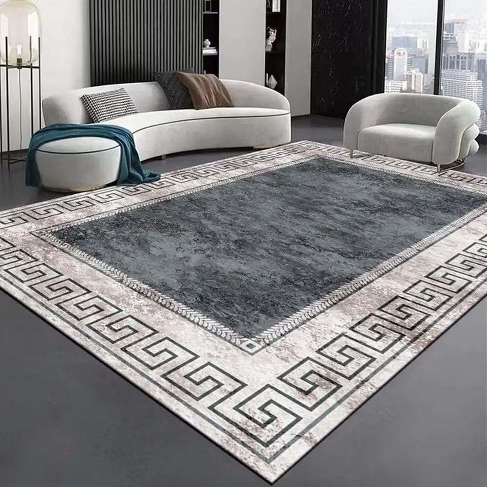Modern High-end Living Room Carpet Luxury Grey Home Decoration Bedroom Large Area Rugs Elastic Washable Door