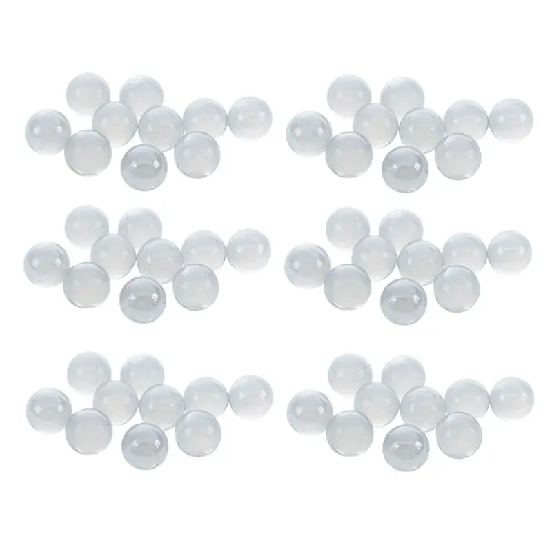 B62B-60 Pcs Marbles 16Mm Glass Marbles Knicker Glass Balls Decoration Color Nuggets Transparent