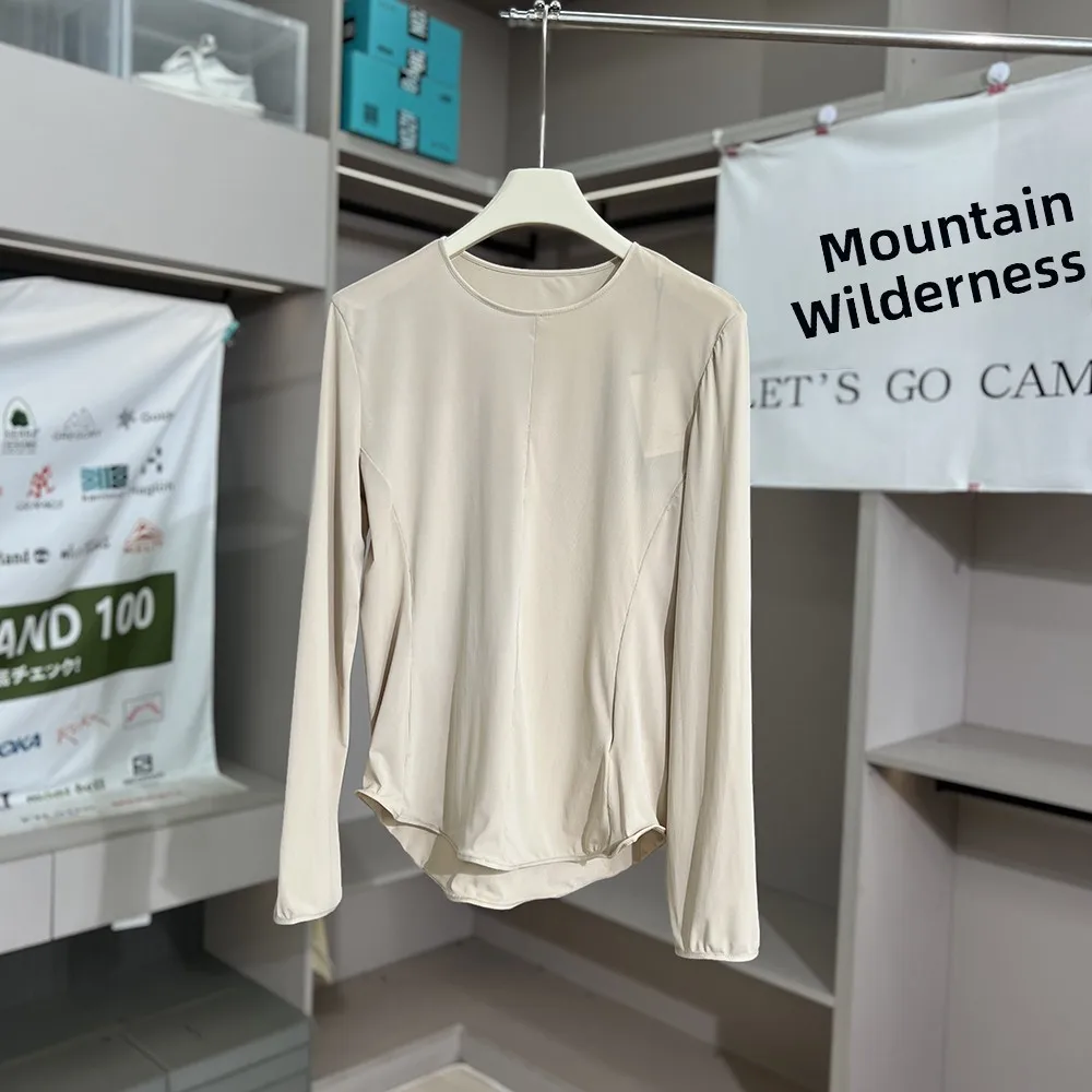 Women's Casual Long Sleeve T-Shirt Breathable UV Protection Thin Mesh Base Shirt  Style Spring Summer Sport Leisure