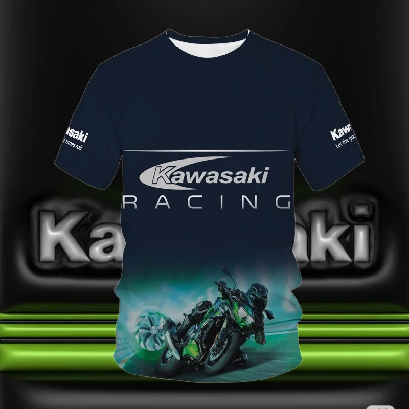 

25-26 Kawasaki motorcycle T-shirt, summer cycling casual T-shirt, quick drying sweat absorbing breathable T-shirt, men's T-shirt
