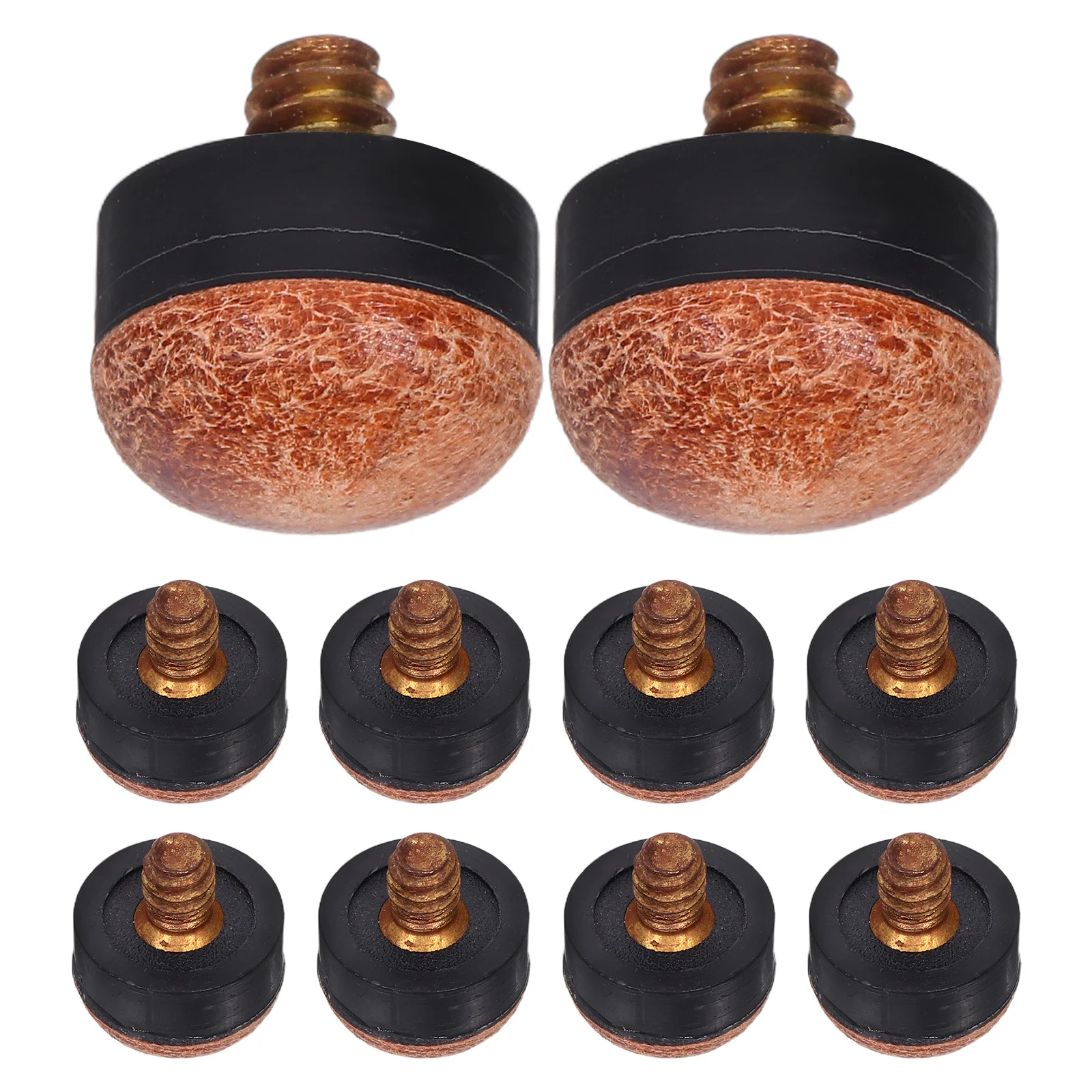 

10 Pcs Billiards Skin Head Cue Tips Kit Cues Replacement Pool Stick Billard Queue Schraubspitze