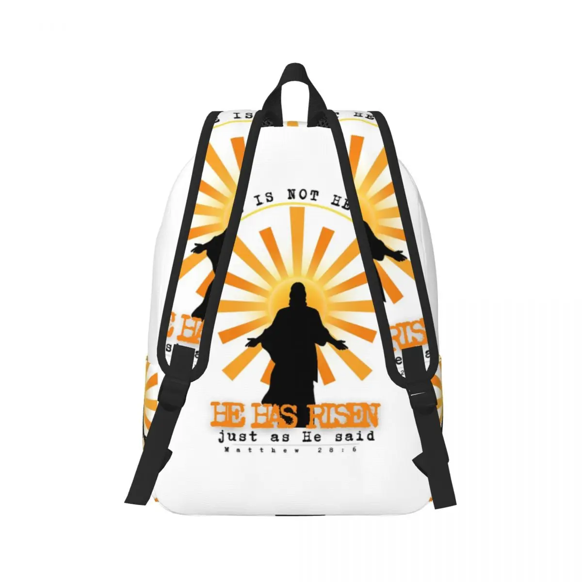 He Has Risen Jesus Graphic Backpack Daypack Large Capacity Children BookBag School Bag Shoulder Bags for Men Women