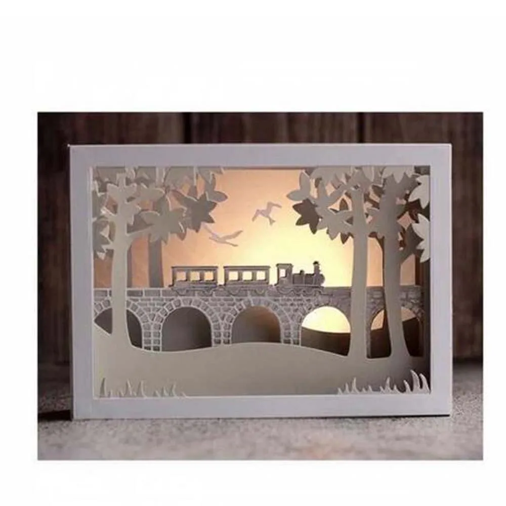 Train Car Bridge DIY Metal Cutting Dies Stencil Scrapbook Album Stamp Paper Card Embossing Decor Craft Knife Mould