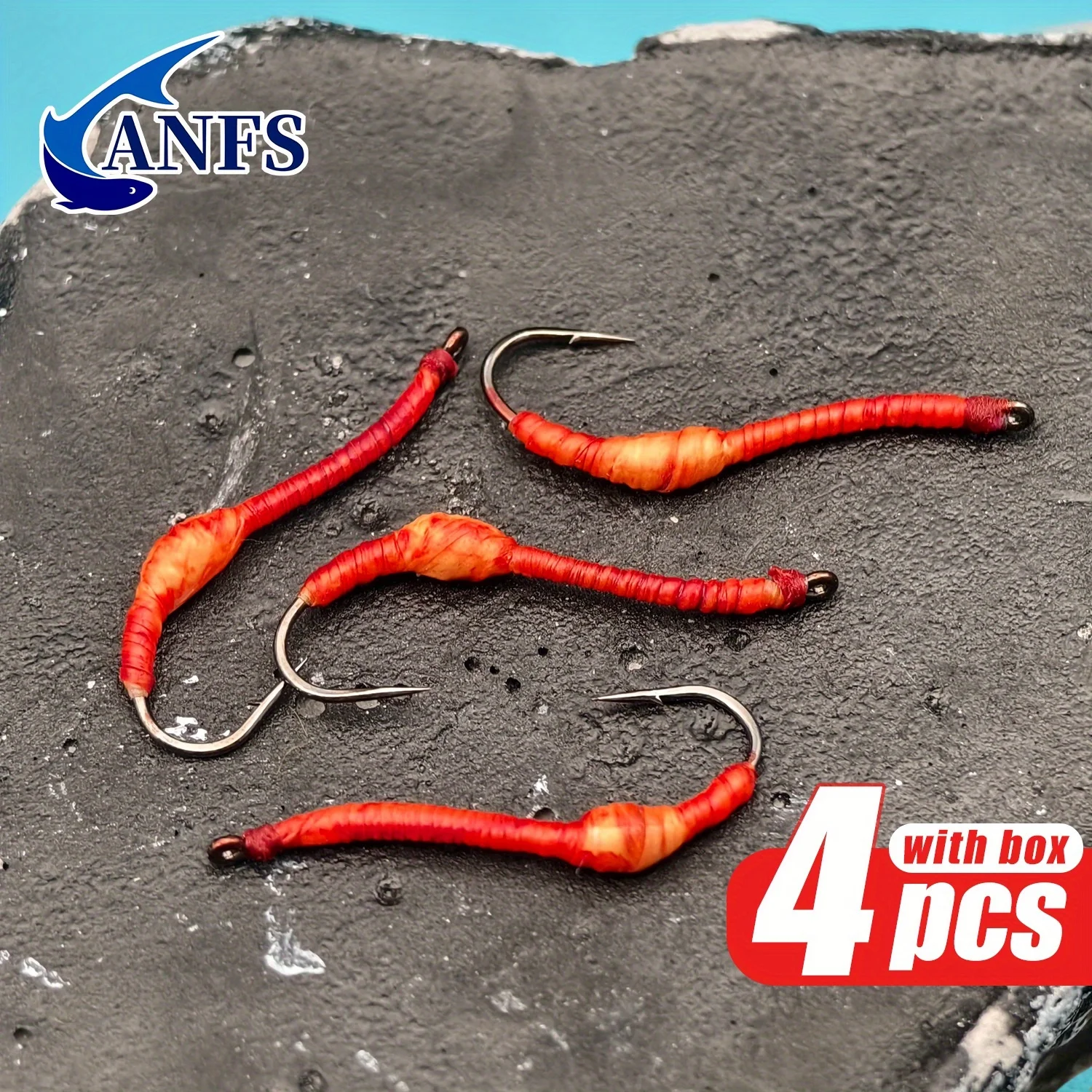 ANFS 4pcs Squirmy Wormy Fly Trout Fishing Lures - Lifelike Design for Increased Bites and Hookups