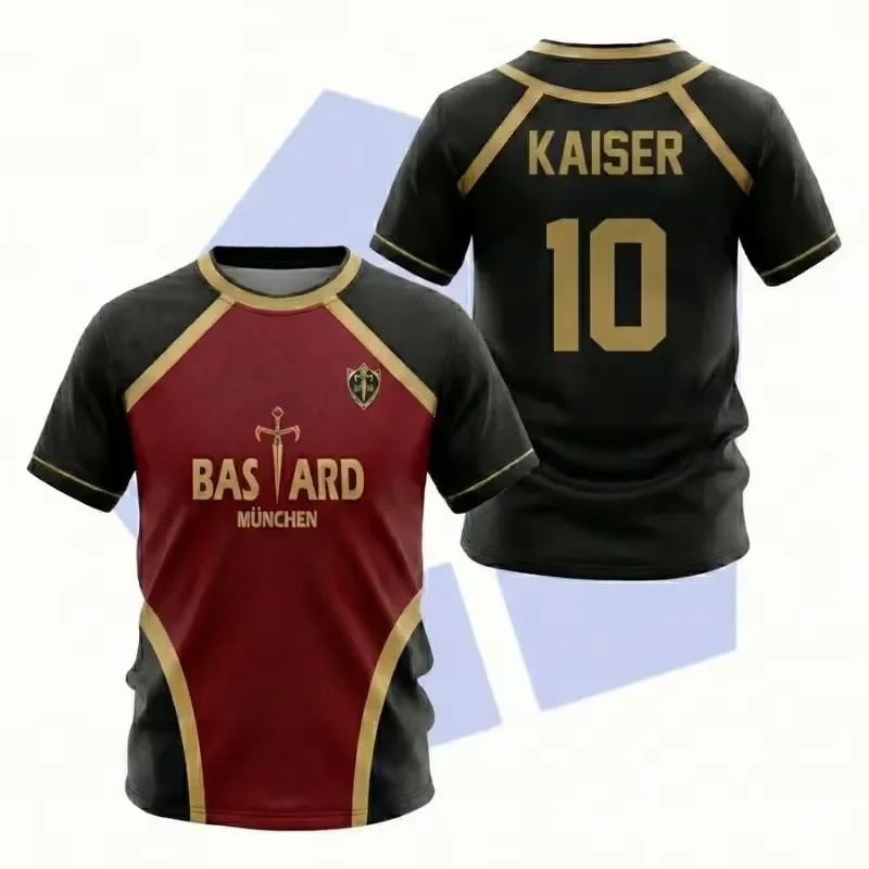 2026 Blue Lock Anime Jersey Futsal Pattern Vl Replika Munich Tees Summer Men Women T Shirt Casual Sports Tops 2024 2025
